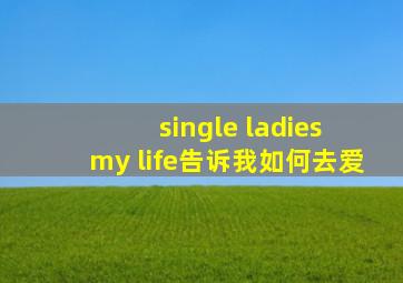 single ladies my life告诉我如何去爱